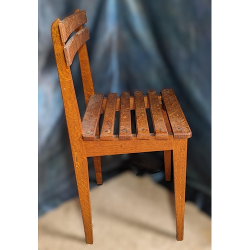 567 - Vintage wooden slatted chair