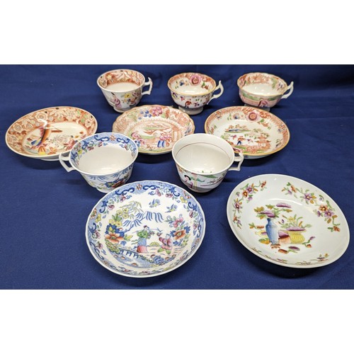 48 - An assortment of antique Chinese tea cups and saucers