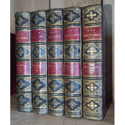 602 - A set of 5 antique volumes of 'Our own times' - 1882 Chatto and Windus Piccadilly.   From the countr... 