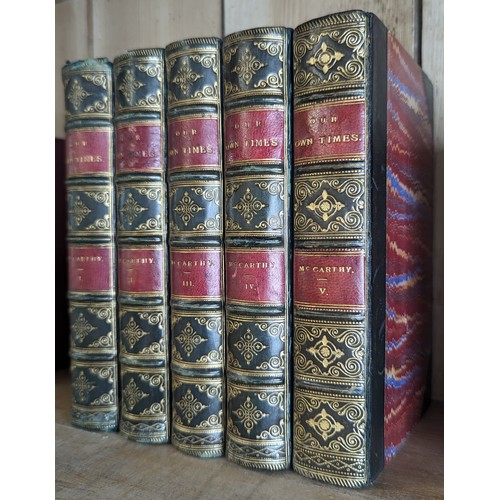 602 - A set of 5 antique volumes of 'Our own times' - 1882 Chatto and Windus Piccadilly.   From the countr... 