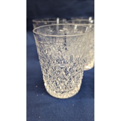 361 - A collection of vintage hand cut crystal glasses including 7x Stuart Crystal Beaconsfield Tumblers, ... 