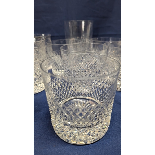 361 - A collection of vintage hand cut crystal glasses including 7x Stuart Crystal Beaconsfield Tumblers, ... 