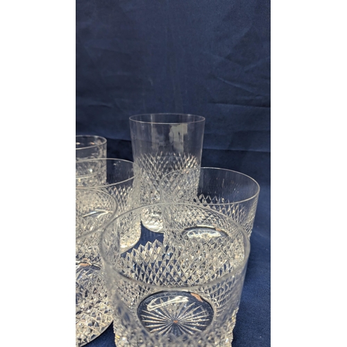 361 - A collection of vintage hand cut crystal glasses including 7x Stuart Crystal Beaconsfield Tumblers, ... 