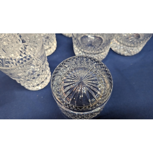 361 - A collection of vintage hand cut crystal glasses including 7x Stuart Crystal Beaconsfield Tumblers, ... 