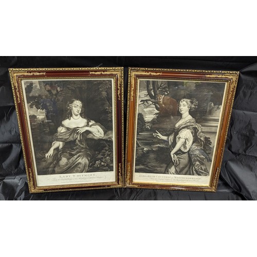 10 - A Pair of 1778 and 1779 Engravings of Lady Whitmore and Elizabeth Countess of Northumberland . 55 x ... 