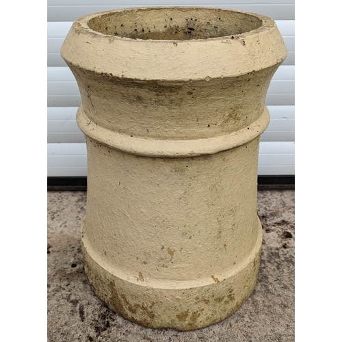 1163 - White Painted Chimney Pot 39cm H x 32cm W