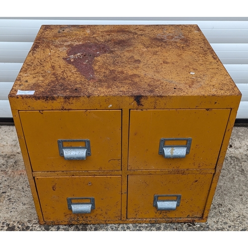 1167 - A 4 Drawer Metal Cabinet 44cm H x 54cm W x 52cm D