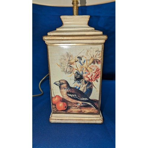 18 - A Square Based Pottery Lantern featuring a Teresea Berenice Vitelli Themed Picture of a Bird.   From... 