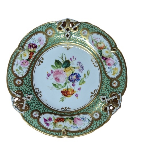 17 - 4 x Antique Coalport Floral Botanical Plates - 9 Inch Diameter.   From the country estate.