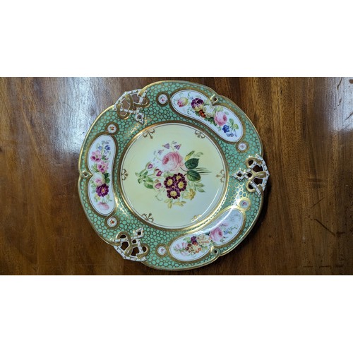 17 - 4 x Antique Coalport Floral Botanical Plates - 9 Inch Diameter.   From the country estate.