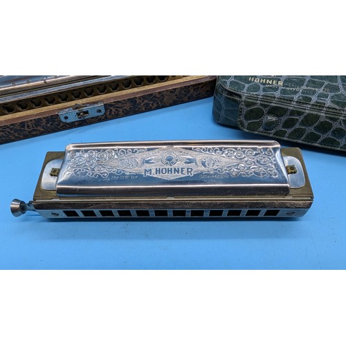 167B - An M Hohner 64 Chromatica Professional Mobel and Super Chromonica harmonicas