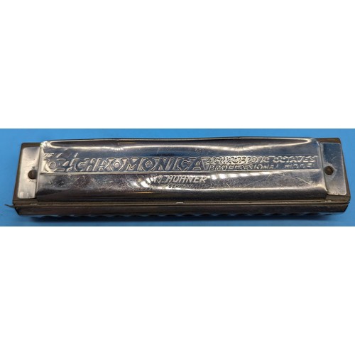 167B - An M Hohner 64 Chromatica Professional Mobel and Super Chromonica harmonicas