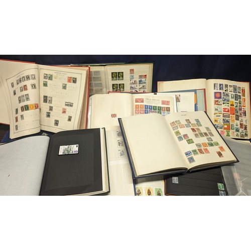 499 - A huge selection of stamps in School Boy Albums with Worldwide, Commonwealth, Channel Islands and mo... 