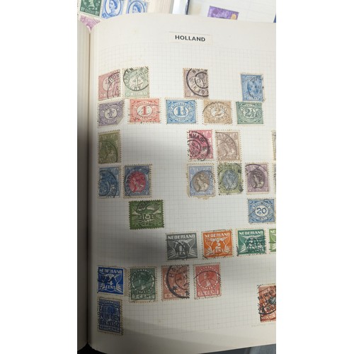 499 - A huge selection of stamps in School Boy Albums with Worldwide, Commonwealth, Channel Islands and mo... 