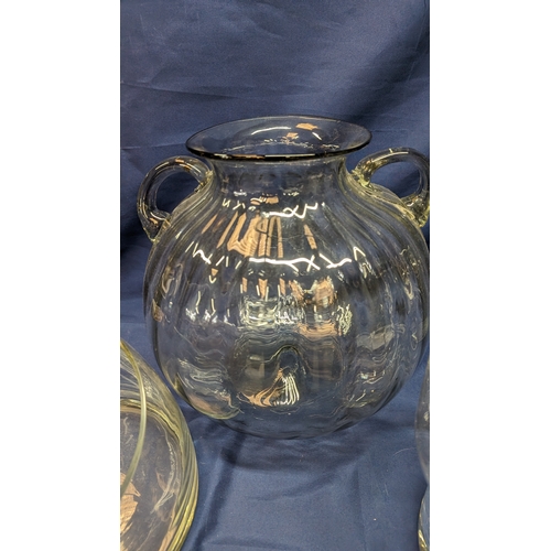 705 - A  Selection of Large Vintage Bowls / Vases. Largest 36cm x 34cm approx. ( cracked near handle as pi... 