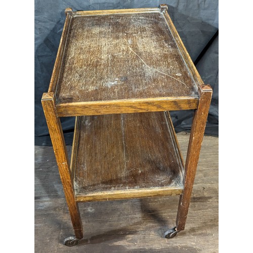 536 - 2 Shelf hostess trolley in dark wood - 72 x 62 x 41cm