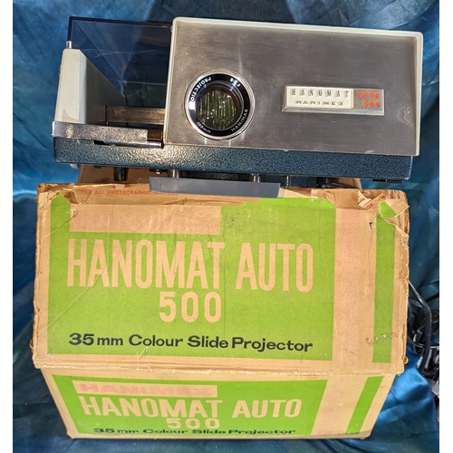 1190 - Hanomat Auto 500 35mm colour slide projector in original packaging