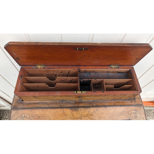 448 - Inlaid Davenport desk with brass gallery