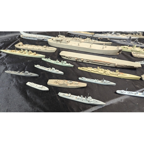 624B - A Large Collection of Mainly wooden scale battleships - many 100/30 scale. E Matthews Vile Paris, Bo... 