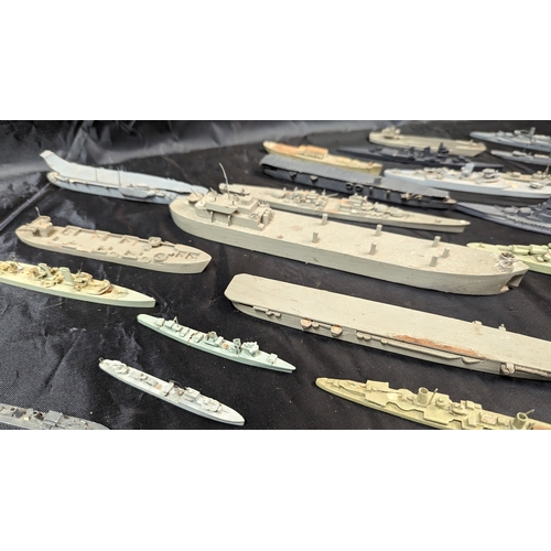 624B - A Large Collection of Mainly wooden scale battleships - many 100/30 scale. E Matthews Vile Paris, Bo... 