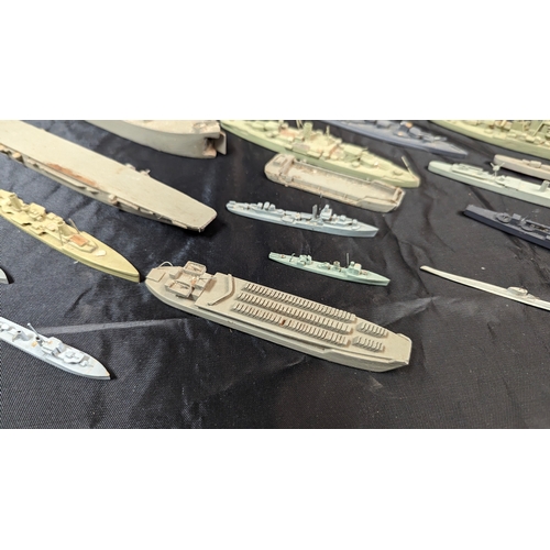 624B - A Large Collection of Mainly wooden scale battleships - many 100/30 scale. E Matthews Vile Paris, Bo... 