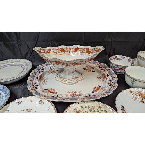 869 - A Quantity of Antique English and Continental Plates, Chargers and Bowls, Davenport, Minton , Ceres ... 