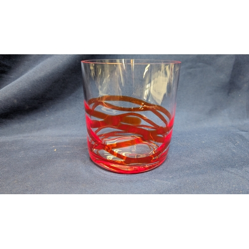 107 - Carlo Moretti Murano Glass Tumblers x 3.
- 2005 White and Red
- Red and Clear believed to be 2005
-B... 