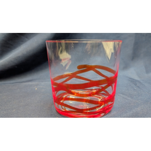 107 - Carlo Moretti Murano Glass Tumblers x 3.
- 2005 White and Red
- Red and Clear believed to be 2005
-B... 