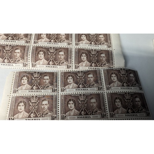 492 - A selection of Unused King George VI Coronation Stamps including: 1 1/2d stamped 'Morocco' (15 centi... 