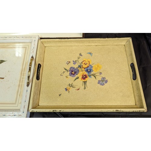 1174 - A Carlos Von Riefel Botanical print Prunis tray and two others from the country estate