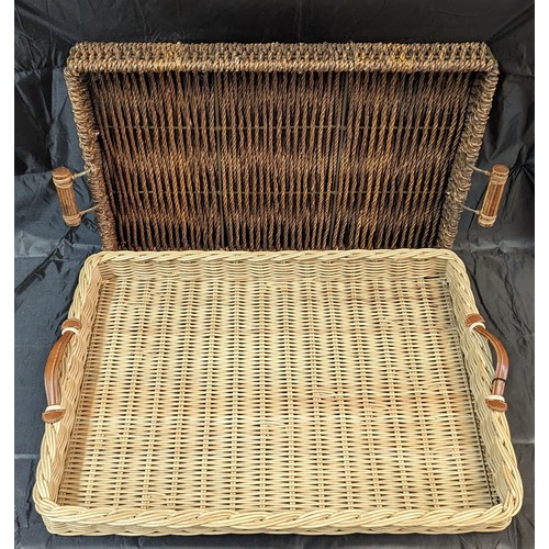 1177 - 2x Large wicker trays - 65 x 48cm and 60 x 42cm.   From the country estate.