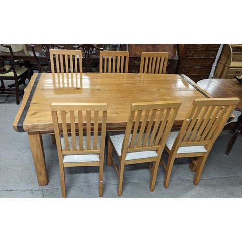 127 - South African Yellow Wood table and six chairs - Made in Plettonberg Bay by Yellowwood creations LTD... 