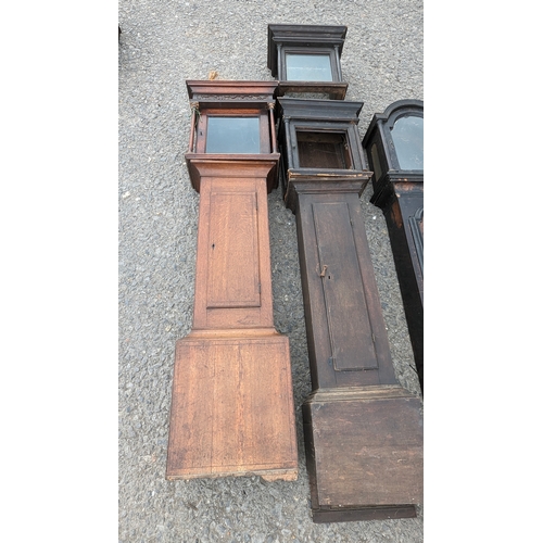 1249 - 3 x Longcase Clock Cases and Hood