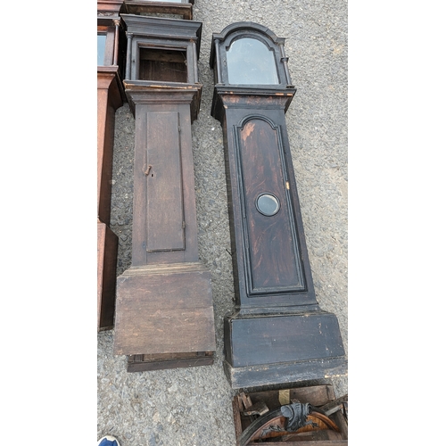 1249 - 3 x Longcase Clock Cases and Hood