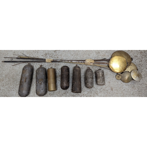 1247 - Assorted Long Case Clock Lead Weights and Pendulums