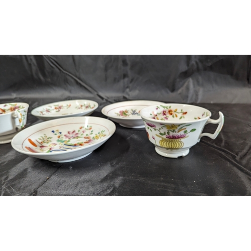 1218 - A Quantity of Hilditch & Sons 1819 - 1835 Hand Painted Tea Cups and Saucers, Lady with Lyne, Chinese... 