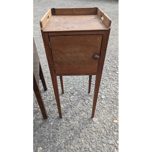 1238 - A Georgian Mahogany Corner Washstand , Bedside Washstand and Pot Cupboard