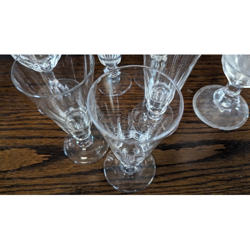 701E - Vintage Rummer Glass and Others ( chips to base of Rummer and chips to rim of some glasses)