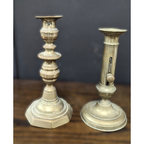 701G - Vintage Brass Candlesticks x 3