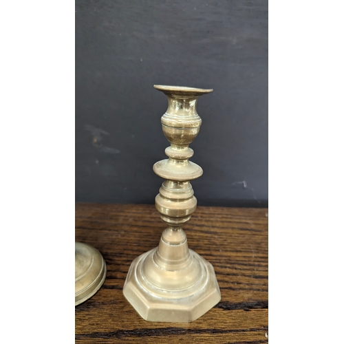 701G - Vintage Brass Candlesticks x 3