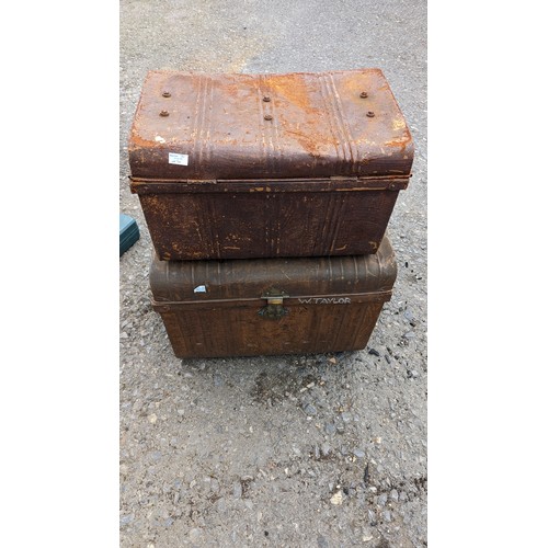 1229 - Pair of Metal Trunks