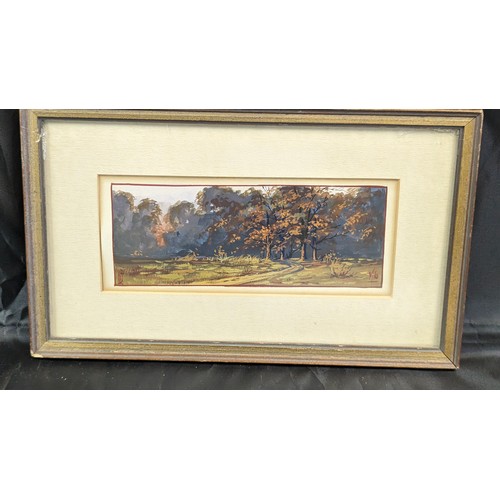 121 - A Small Antique Painting of a Woodland Scene - signed,   From the country estate.