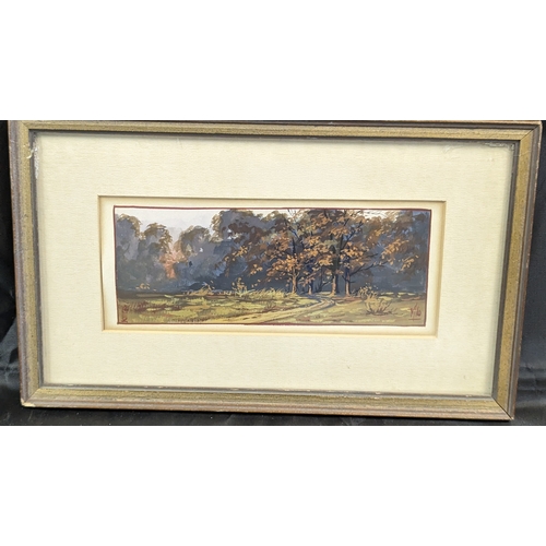 121 - A Small Antique Painting of a Woodland Scene - signed,   From the country estate.