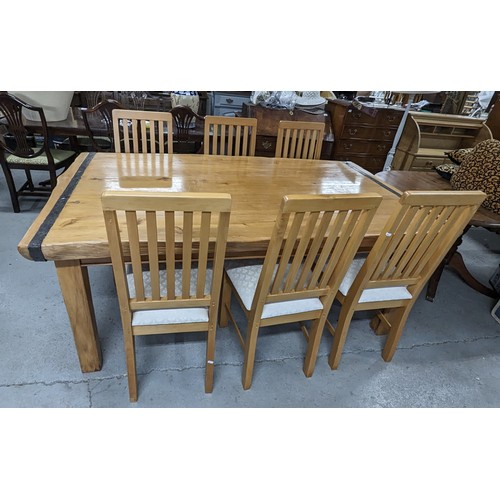 127 - South African Yellow Wood table and six chairs - Made in Plettonberg Bay by Yellowwood creations LTD... 