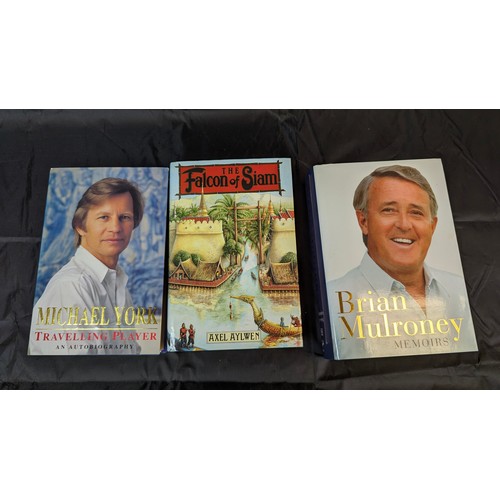 141C - 3x Signed books dedicated to Kathy Ford  - Brian Mulrooney, Axel Aylwen and Michael York.   From the... 