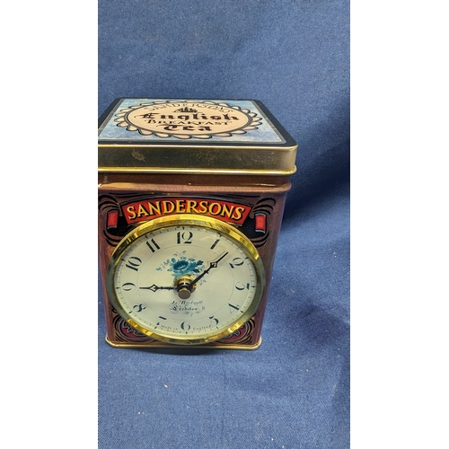 167 - Vintage Clock Tea Tins by Roger Lascelles x 2. - Golf at St Andrews Scotland 3.5