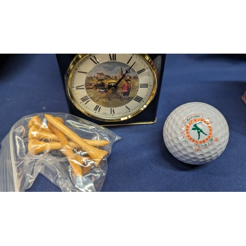 167 - Vintage Clock Tea Tins by Roger Lascelles x 2. - Golf at St Andrews Scotland 3.5