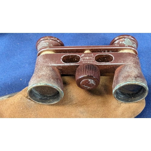 197 - A pair of Busch Multinet DRGM opera binoculars, military binoculars with built in compasses to binoc... 