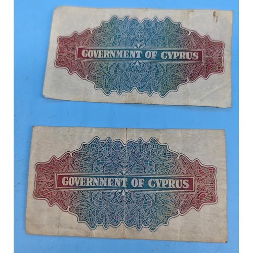 234 - 1940 AND 1941 Cyprus One Shilling Bank Notes