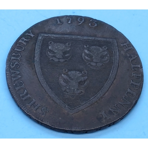 243 - A 1793 Shrewsbury Halfpenny Salop Wollen Manufactory token